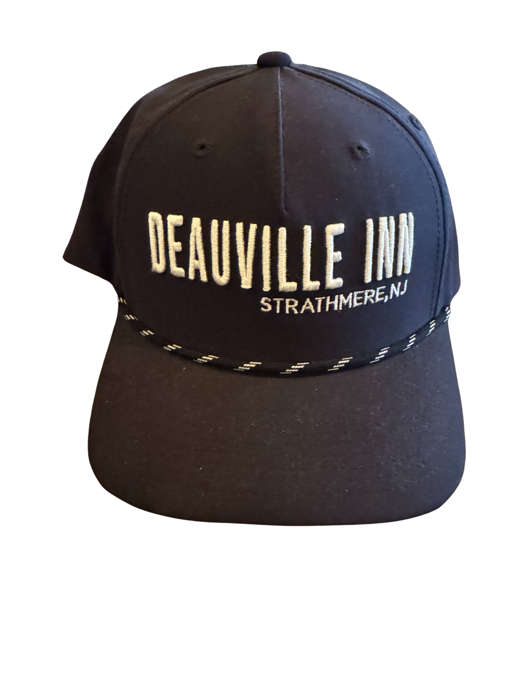 Black Deauville Hat w Black Rope