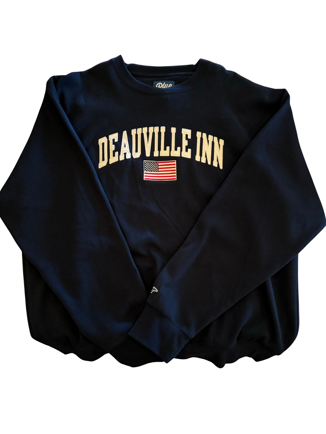 Adult Crewneck - Navy With Flag